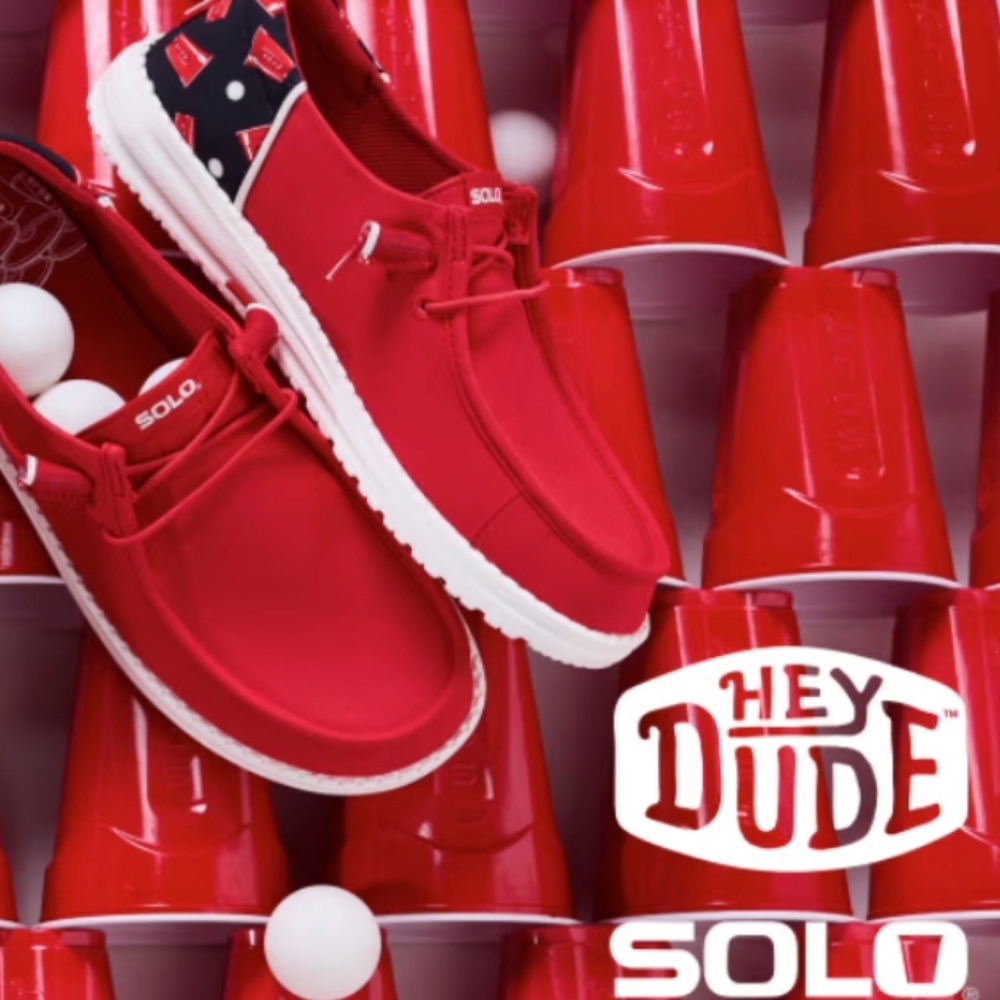 Hey Dude Mens RED SOLO CUP SHOES